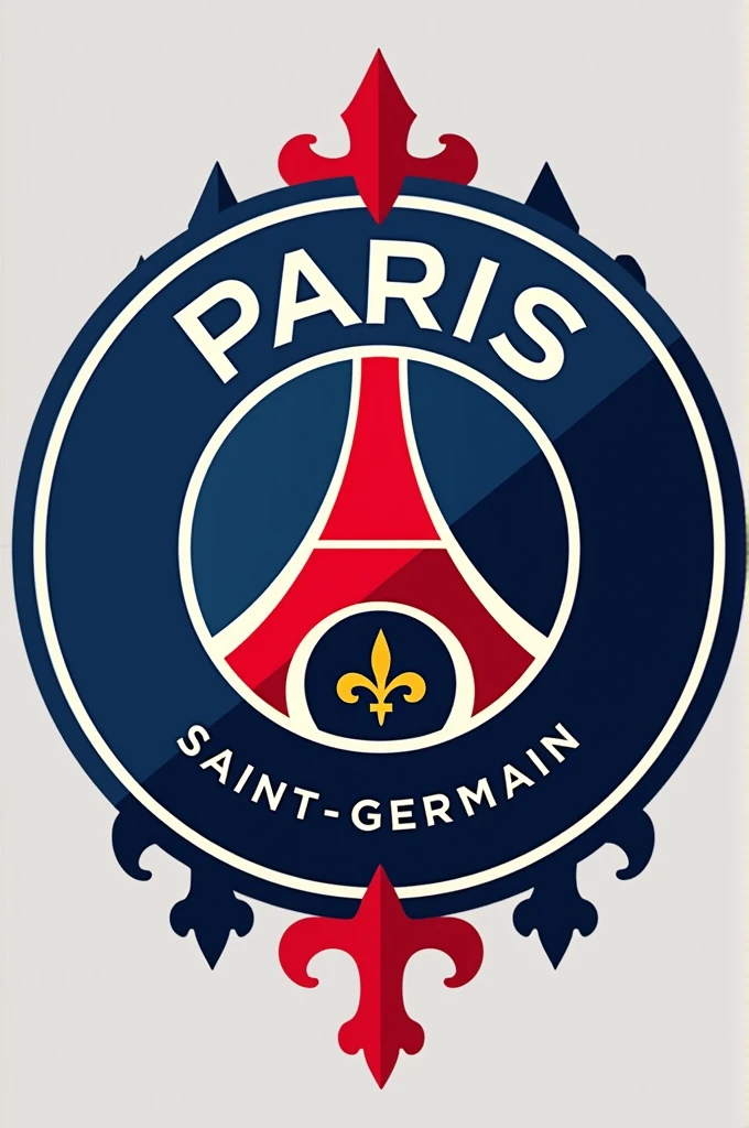 fais un logo compte actu fan du psg avec la tour eiffel la fleur de lys et le berceau