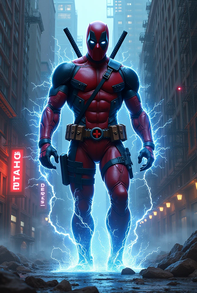 Now make a black Deadpool with electricity powers
