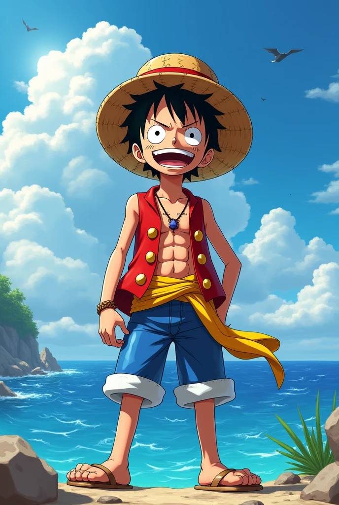One piece series boy with see the one peace and king of all pirates 