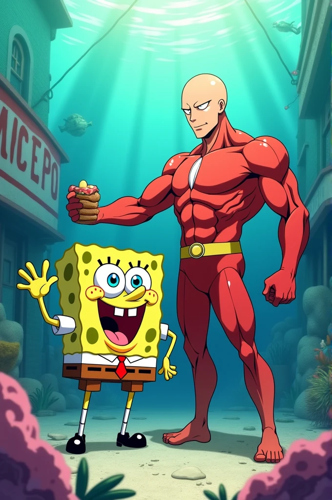 SpongeBob with saitama