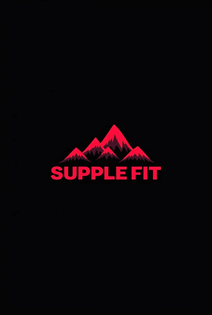 Make a mountain-shaped logo that says supplefit on top.with black and red colors