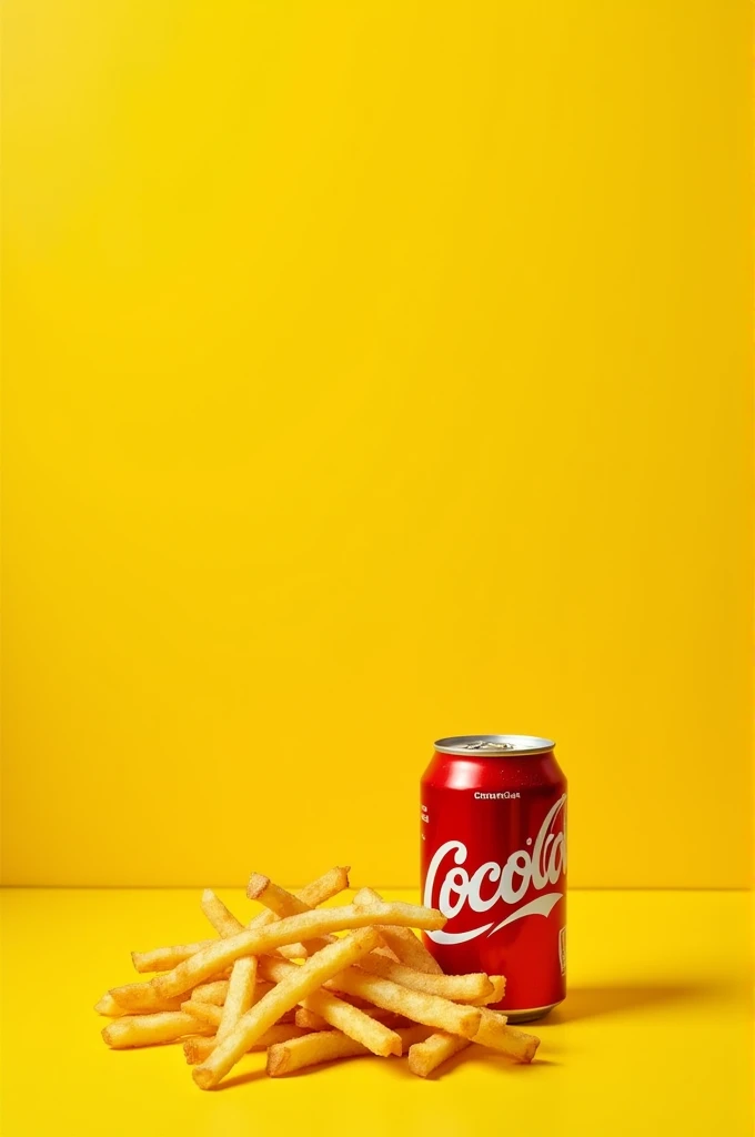 Sunday Special French fries with cococola can at rs 79 yellow background