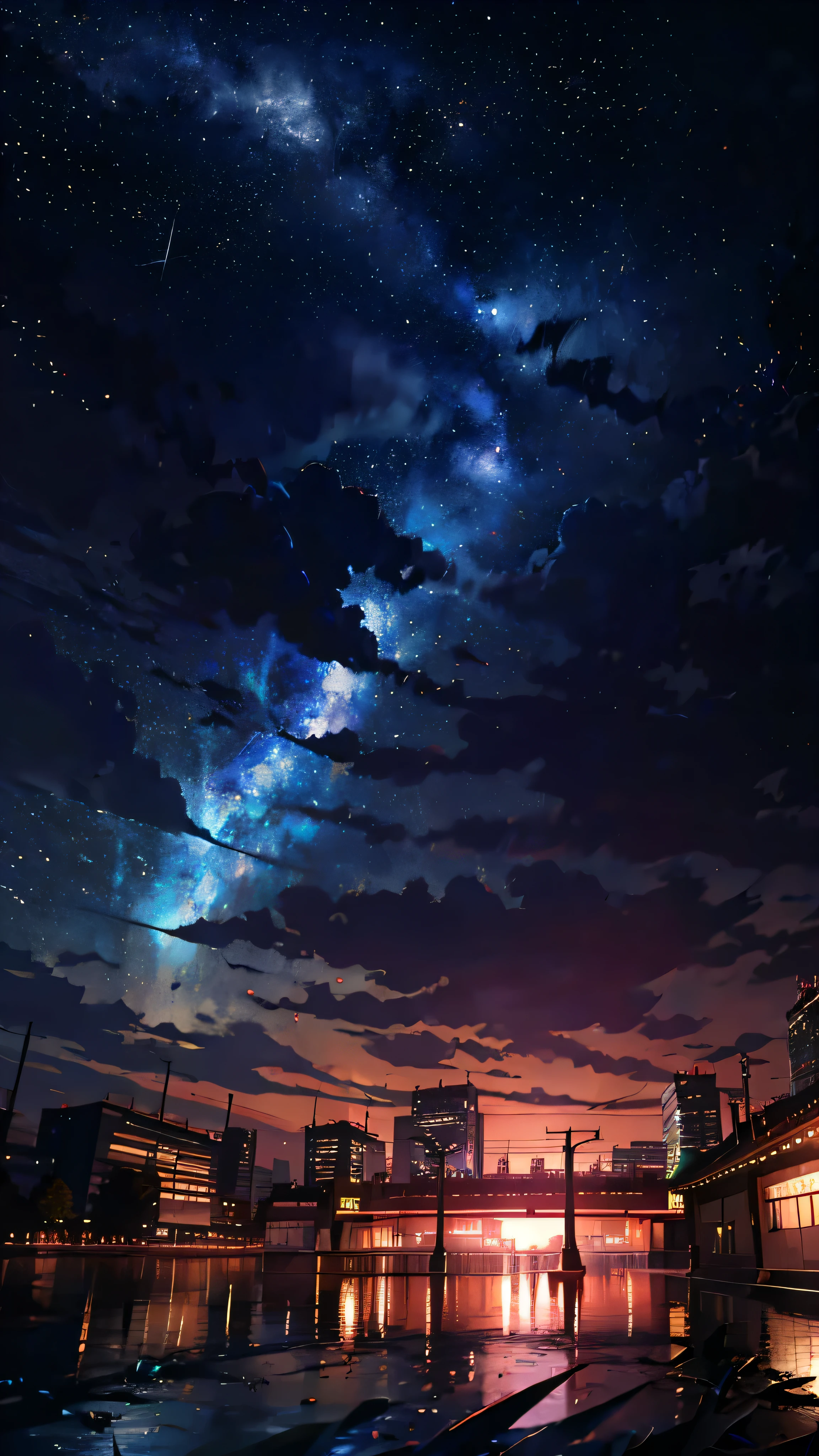 Tokyo Station、home、、train、bullet train、Urban townscape、anime, プラットhome, the stars, , the milky, the stars, the, cosmic skies. by makoto shinkai, anime sky, anime art wallpaper 4 k, anime art wallpaper 4k, anime art wallpaper 8 k, amazing wallpaper, Panorama、Ultra Wide Angle、Ultra-wide range、