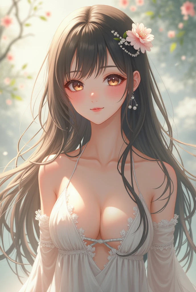 A beautiful anime girl without clothes