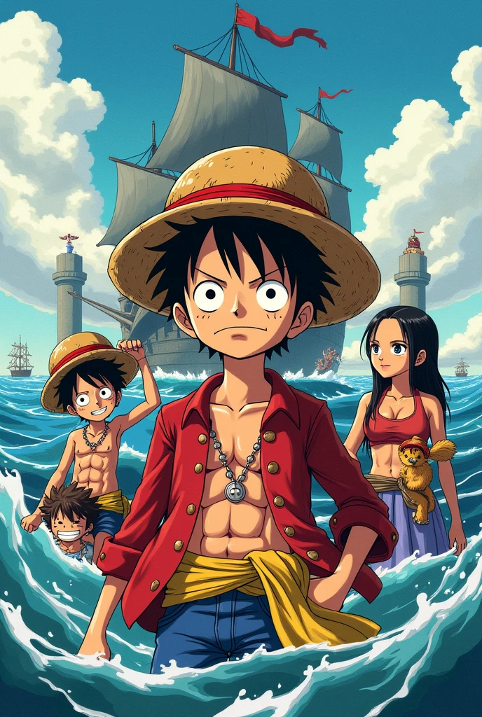 One piece series boy with see the one peace and king of all pirates with zoro with our ship and sex girls