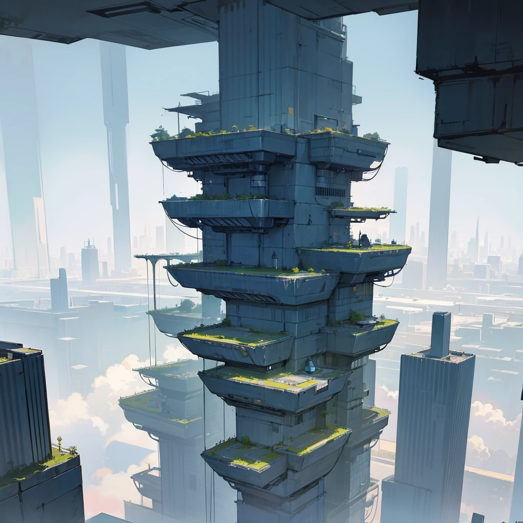 View of a landscape of a mega metropolis city with a futuristic retro future style with large buildings and large skyscrapers of sizes of 900 meters high that the buildings have all kinds of shapes and geometric shapes and not only rectangular shapes but all kinds of shapes that the buildings are made of dark black metal and that the city is super technologically advanced that the city has streets and some small buildings to fill that it has a dystopia style and that there is fog and that the architecture of the city is that it has all kinds of shapes 


