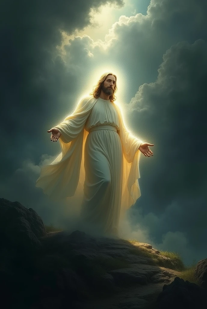 Jesus over the darkness