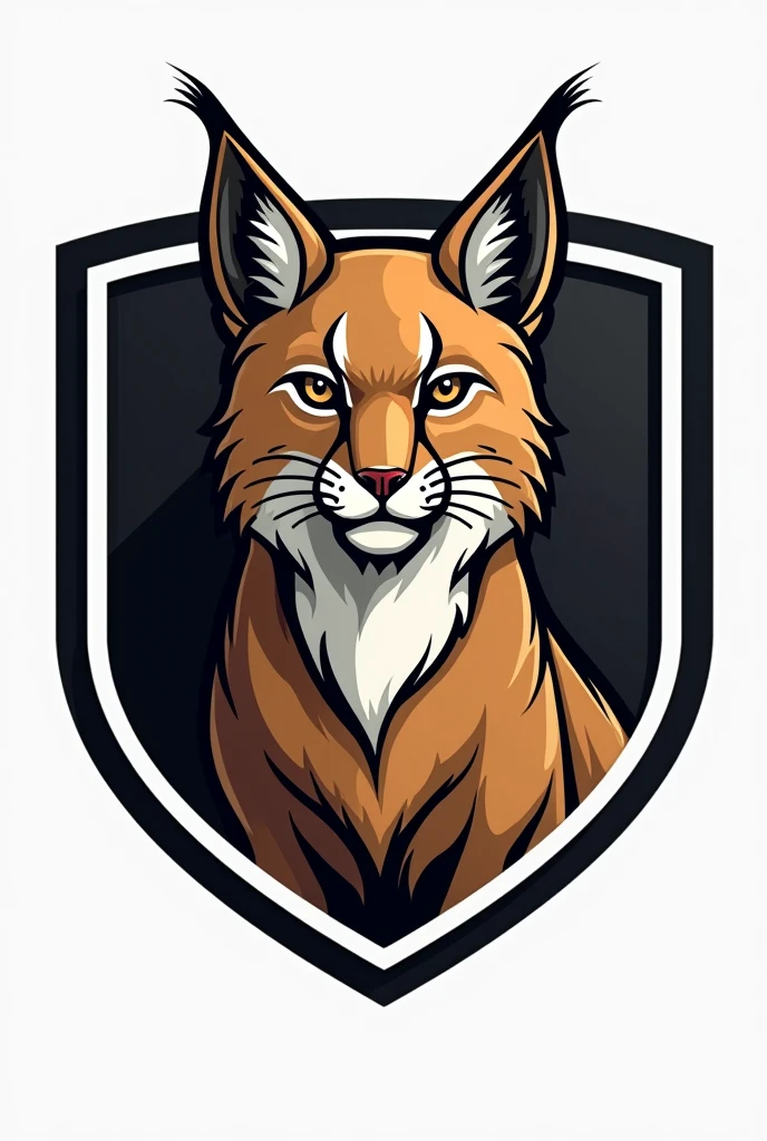 Black shield that matches a white team shirt with a pampas pampas cat