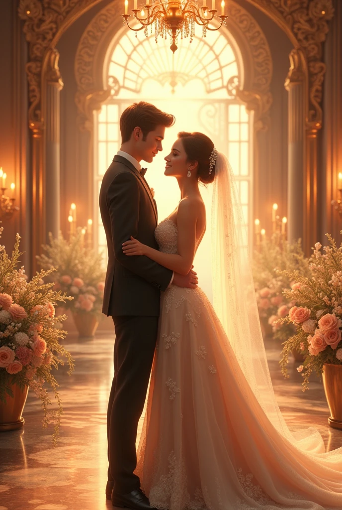 A beautiful girl and boy attending wedding