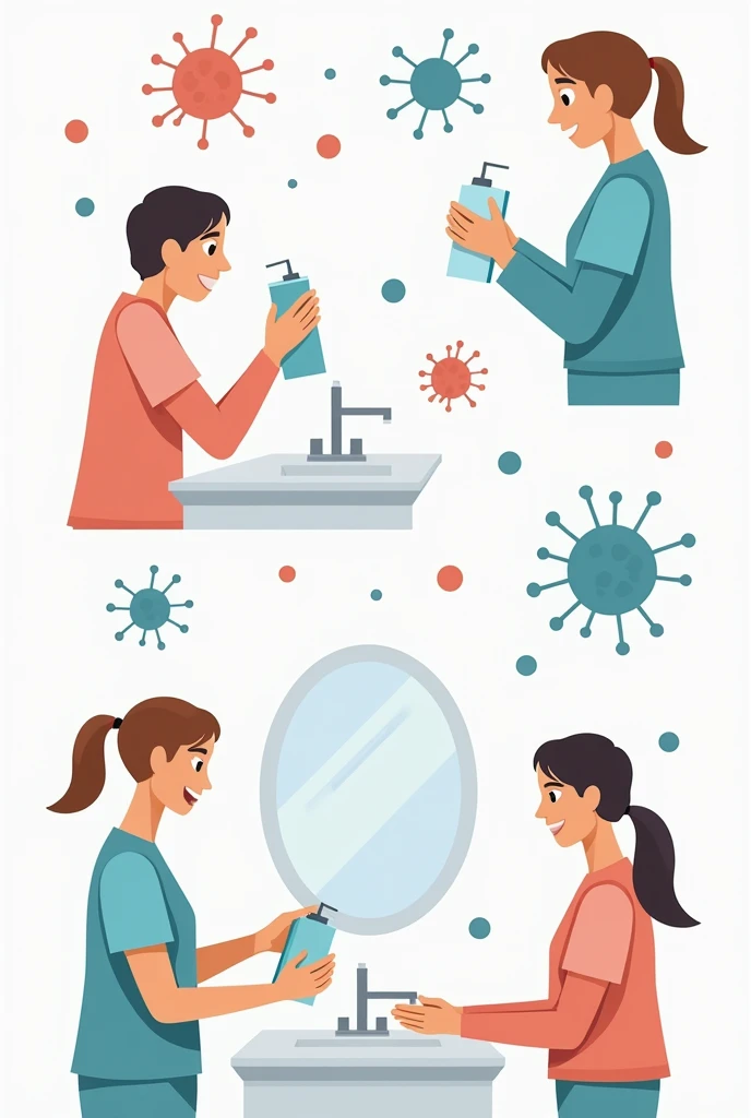 Create me images about health and hygiene for disease prevention but without letters, only that they are images