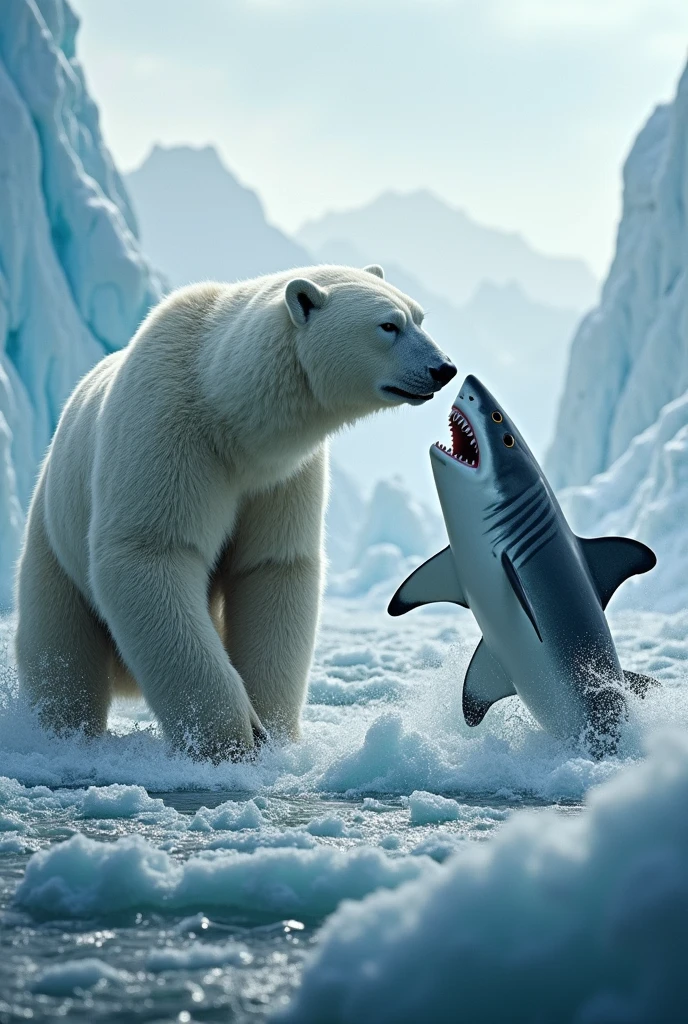 A shark and polar bear 