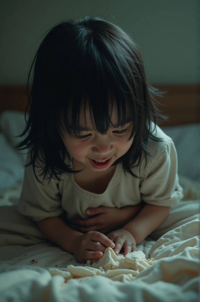 A girl vomiting