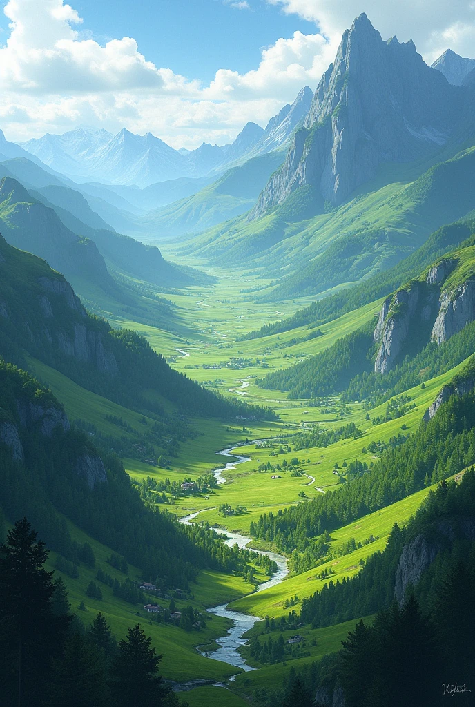 Generate Photos of valleys with side view 
