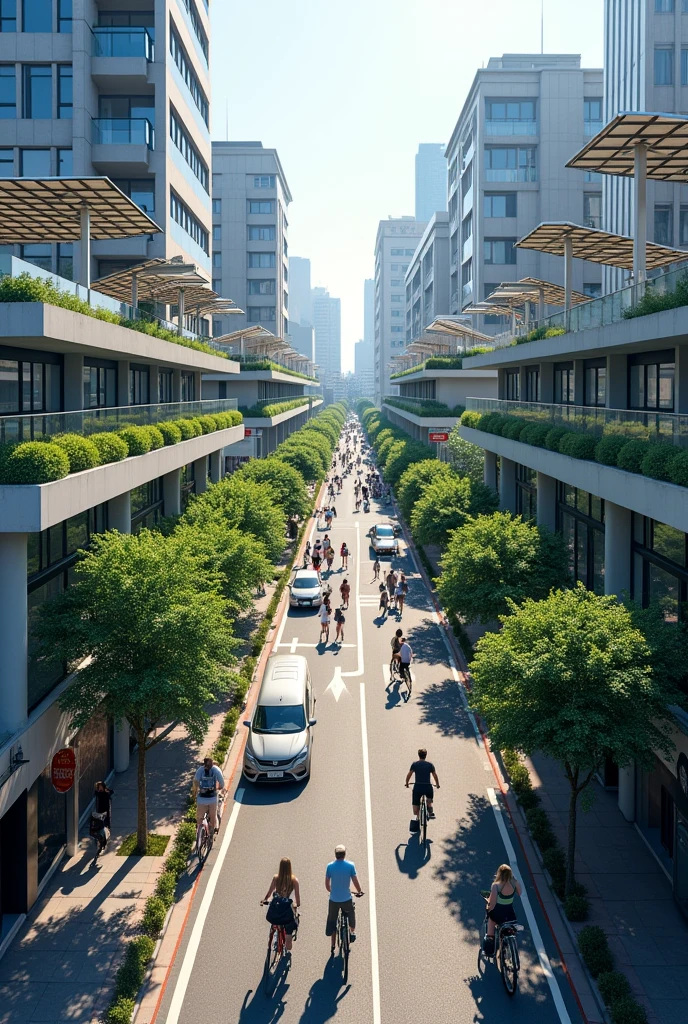 The street Ratchada with solar panels on the roof