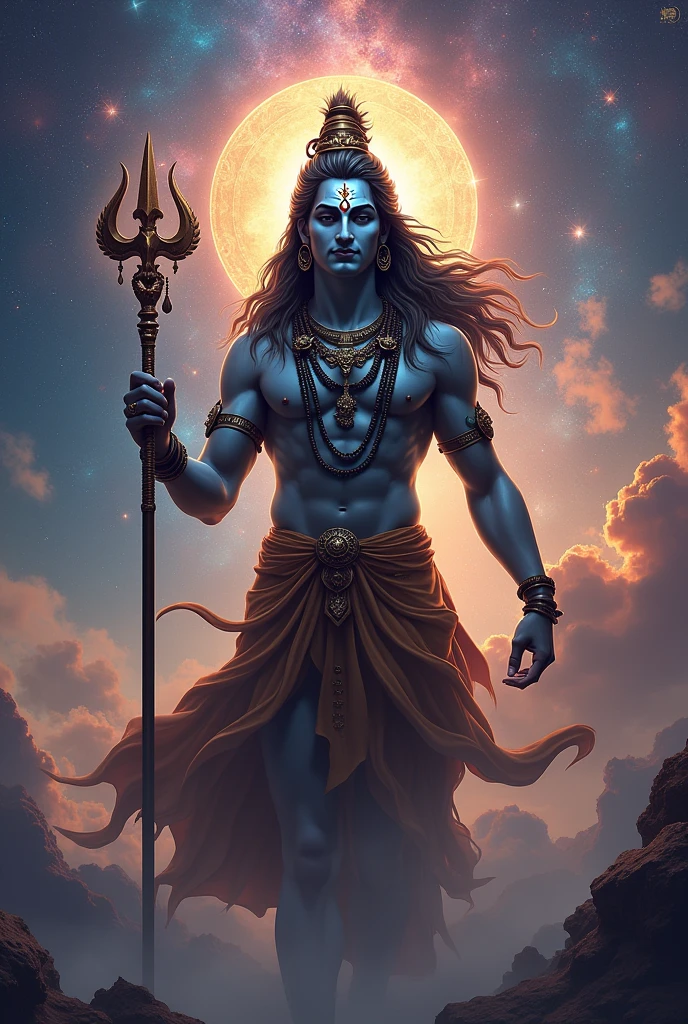 Lord Shiva wallpaper  with trisulam and universe 