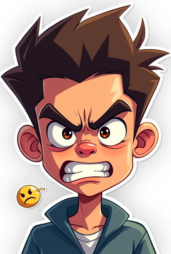 Gamer boy and face impression 😡 and like sticker 