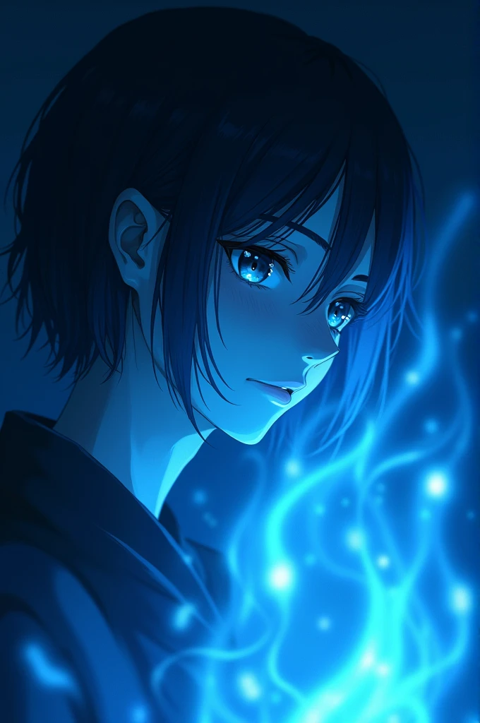 Anime dark blue light pfp