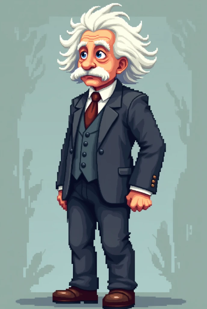 einstein pixel art full body for video game