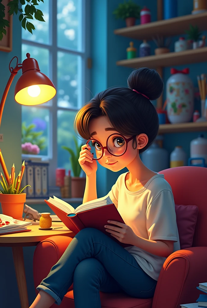 A representation of the hobbies of reading and creativity (crafts) 