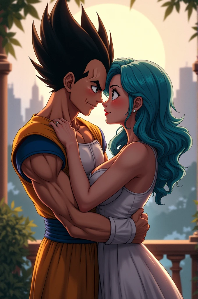 Vegeta kissing Bulma