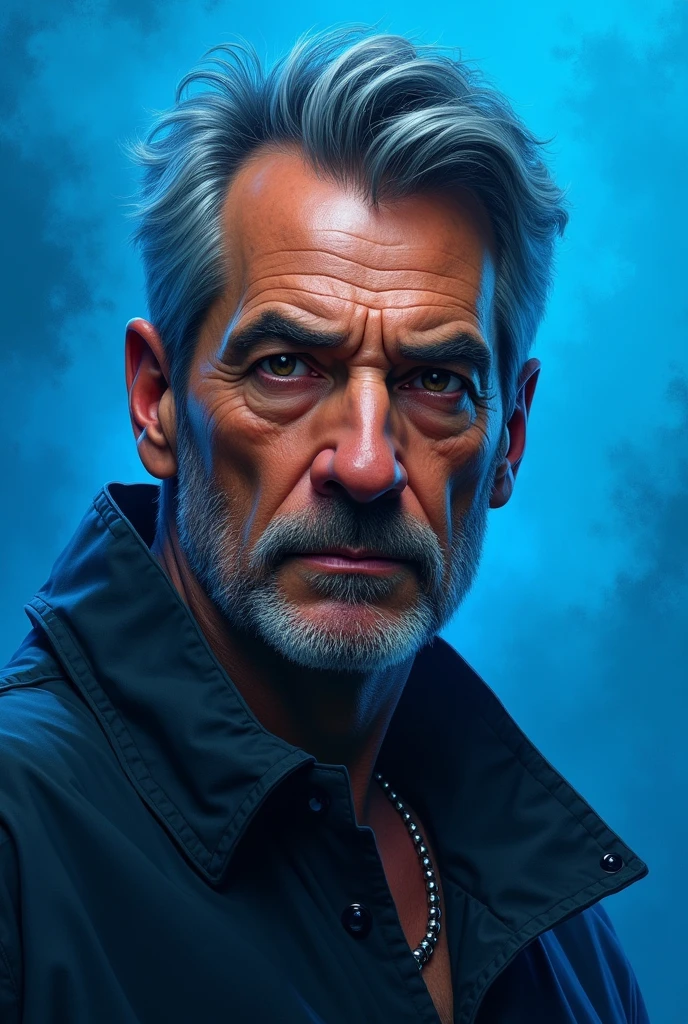 Emilio Osiel with blue background