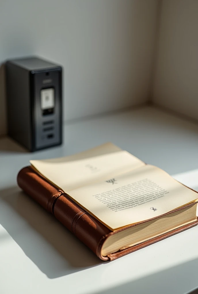includes a picture of a well-kept object, like a piece of technology in good condition or a book with an intact cover.