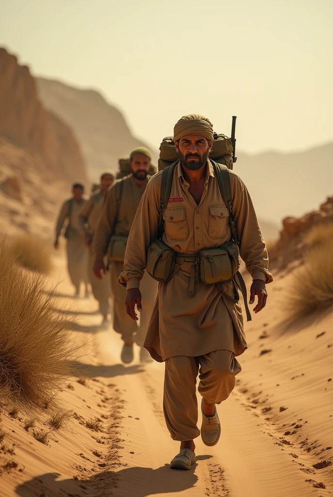 Drug smuggling by Pakistan locals using desert path
