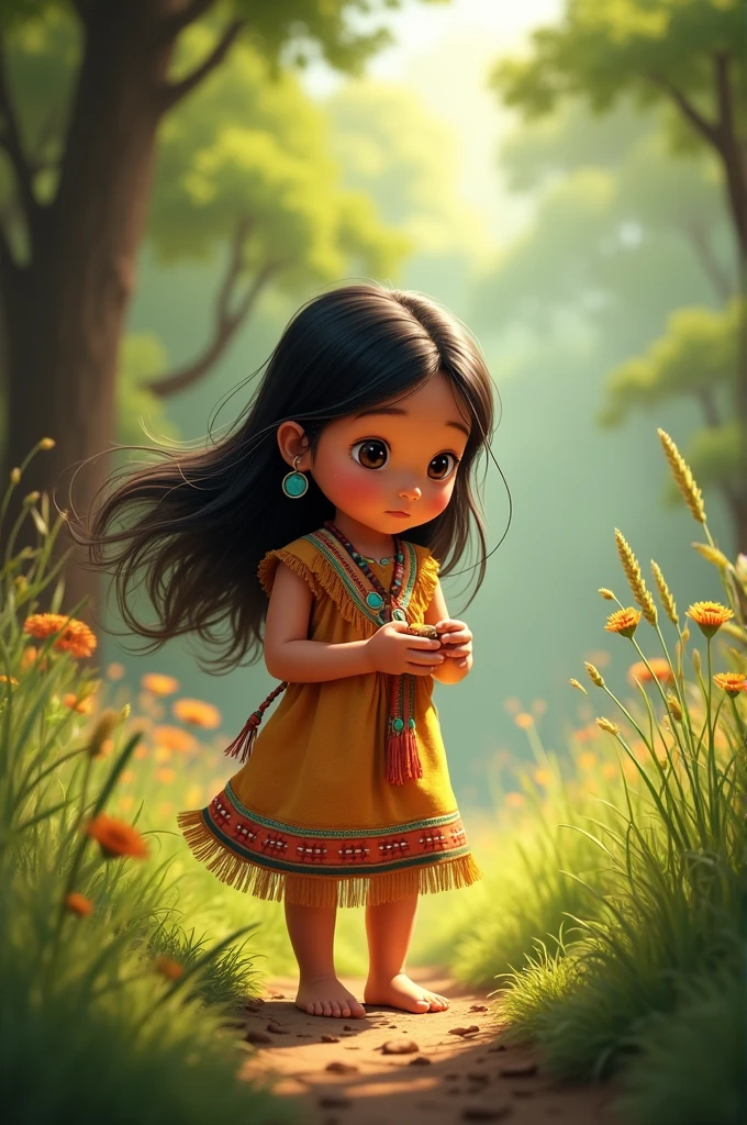 A native american toddler girl