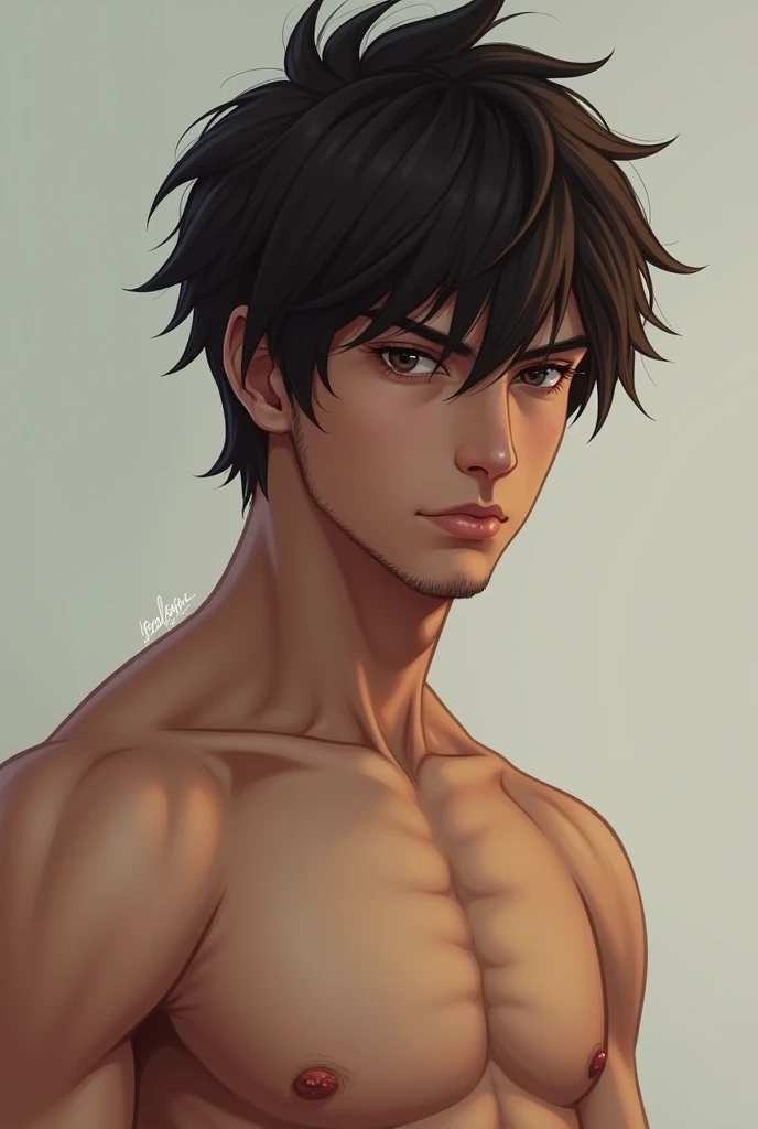 Generate the image of a 16 y/o male from India 179 cm in height with aesthetic physique and hairs like Eren Yeaegar also his face shape is rectangular with some sharp jawline