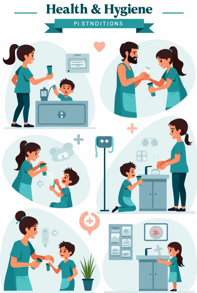 Create me an image about health and hygiene for disease prevention but without letters
