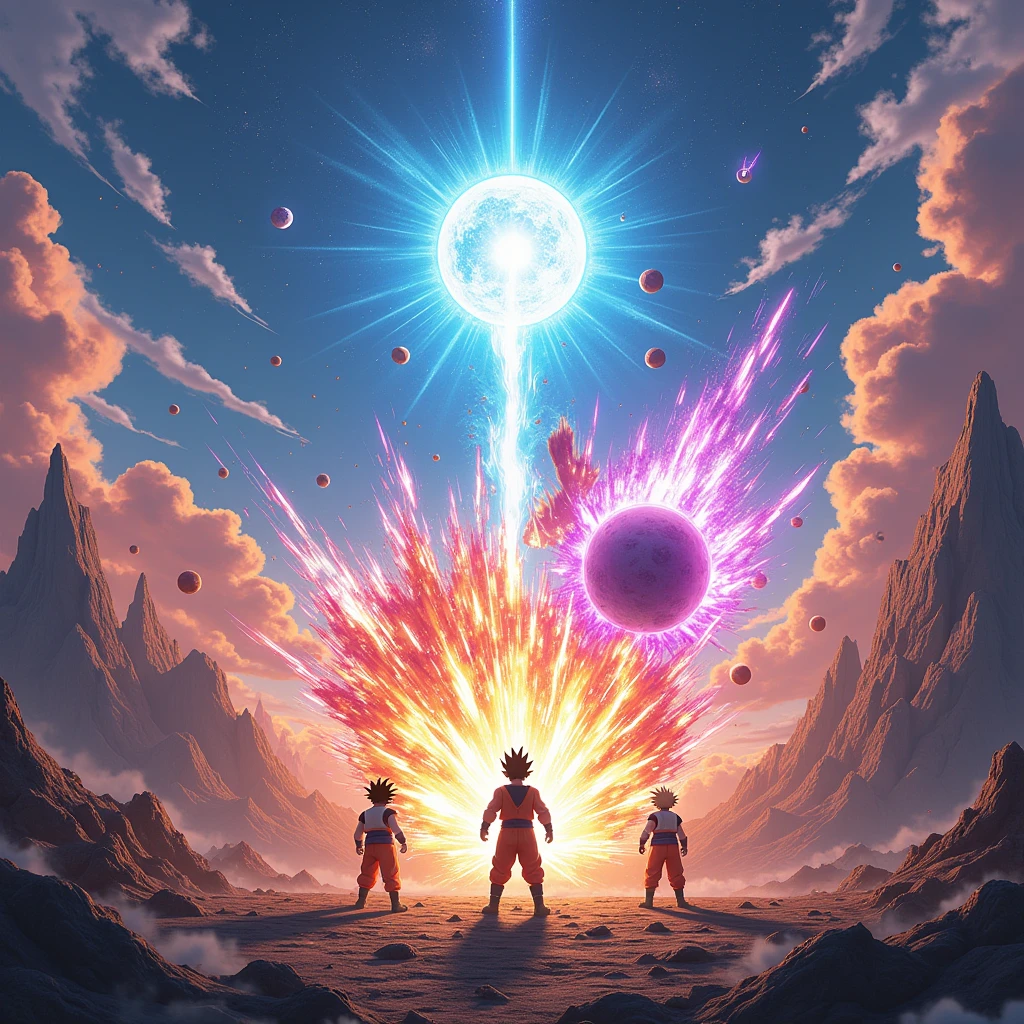 Naruto, Goku and Saitama in an epic duel for the planet