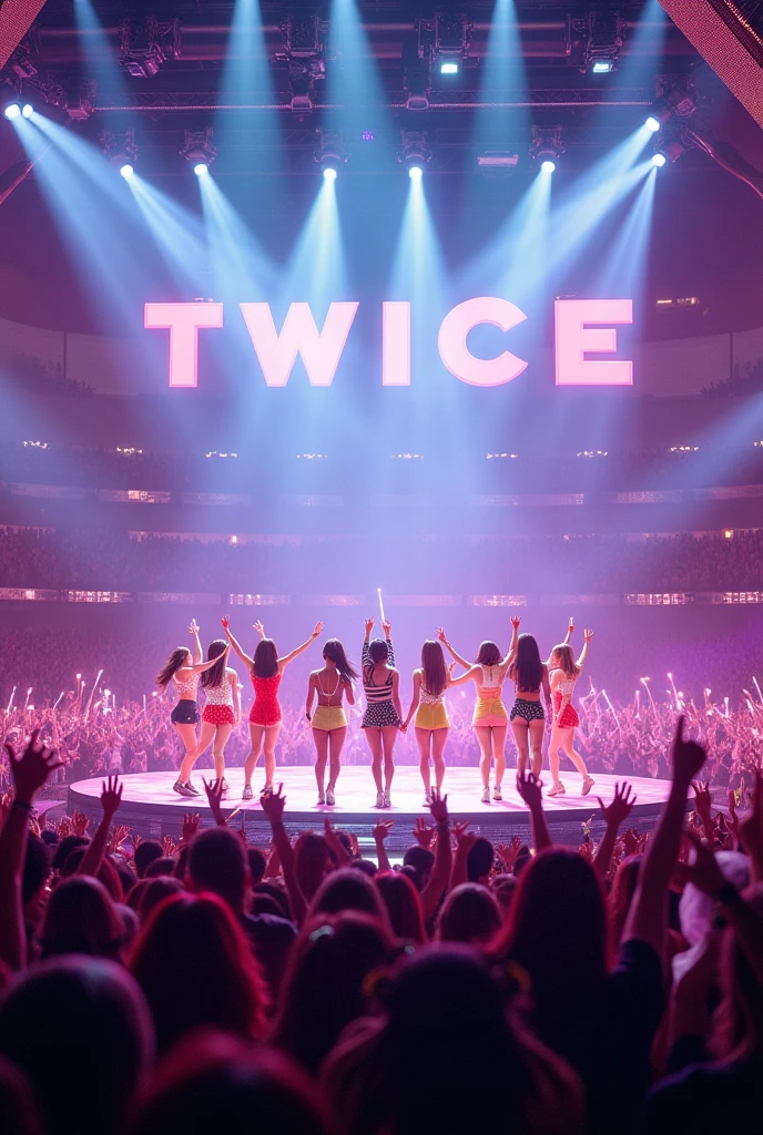 Make an image of a concert of the Kpop group TWICE