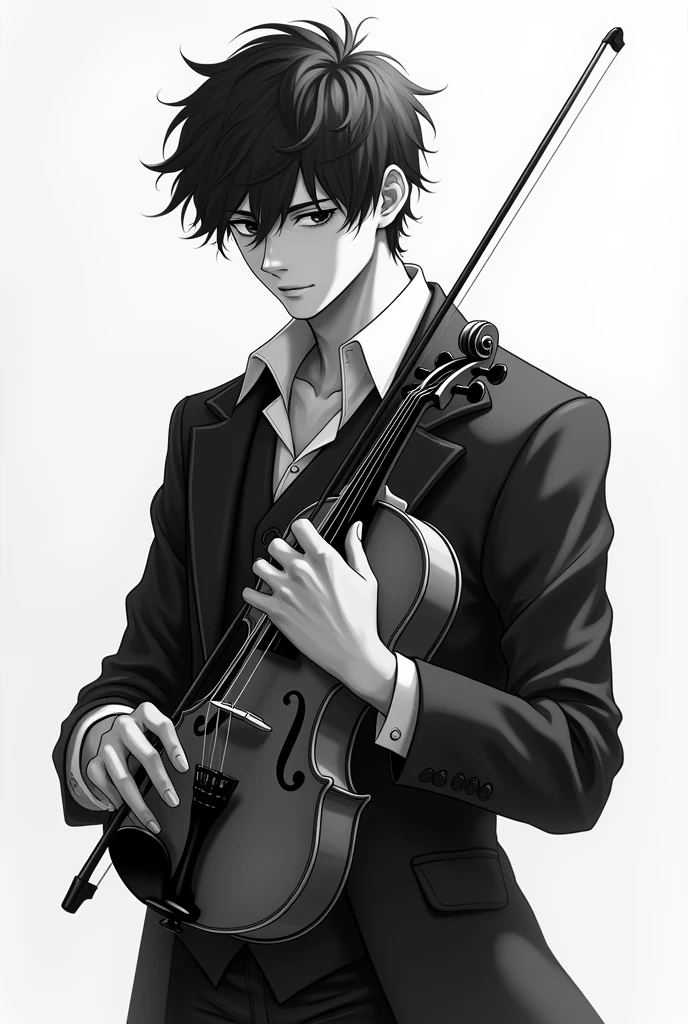 John: the violin (in black and white for coloring)