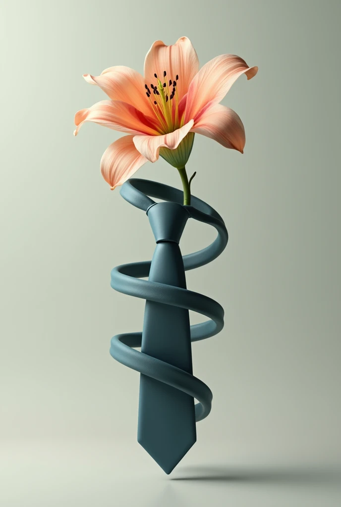 A flower wrapped in a tie