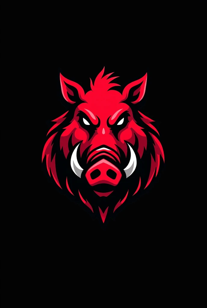 Red boar stylist logo black background