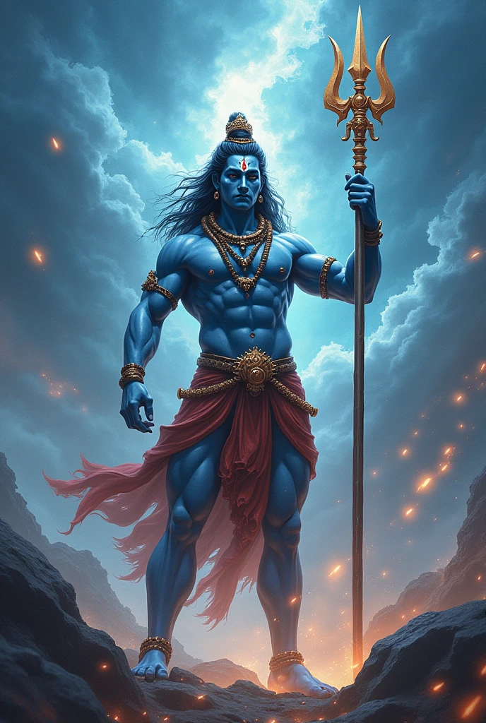 lord shiva with trisulam
