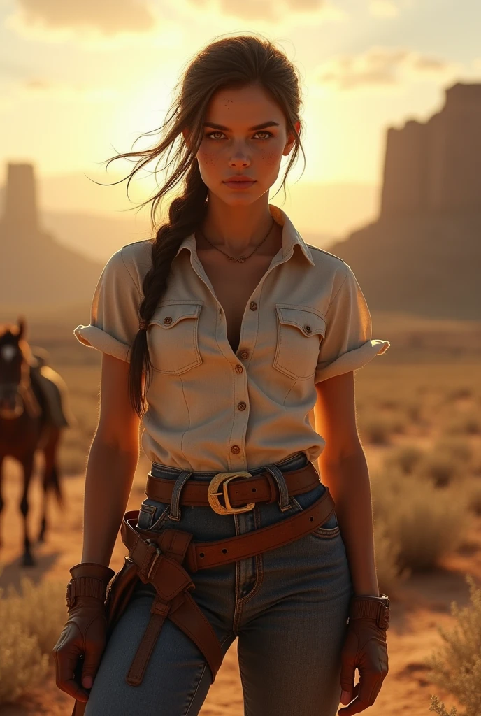 Create a female character in the Wild West era