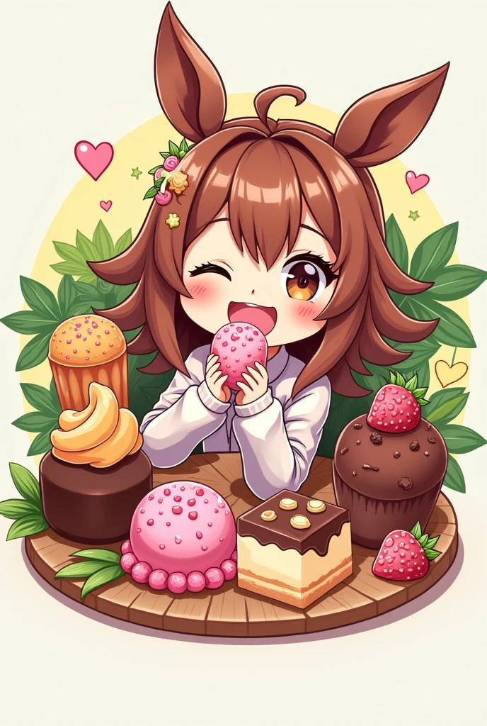 logo,Kizi, anime food, baking art, brigadiers frescas ao fundo, candies, Truffles, brigadiers, chocolates, candies finos, brownhair, comendo candies