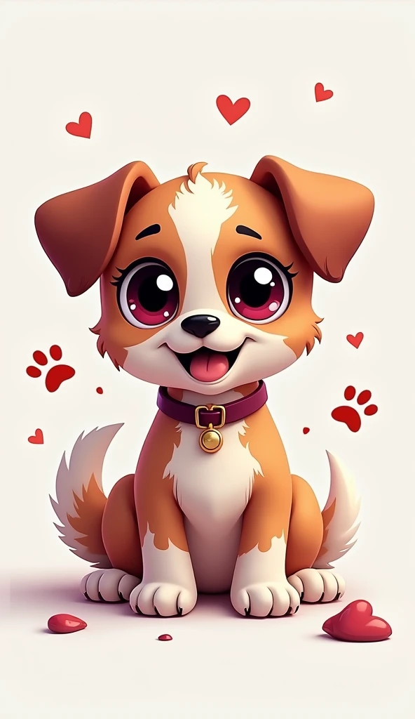 Create a colourful cute dog art style nail design in wine colors in an square shape with a white background with (realistic fingers)