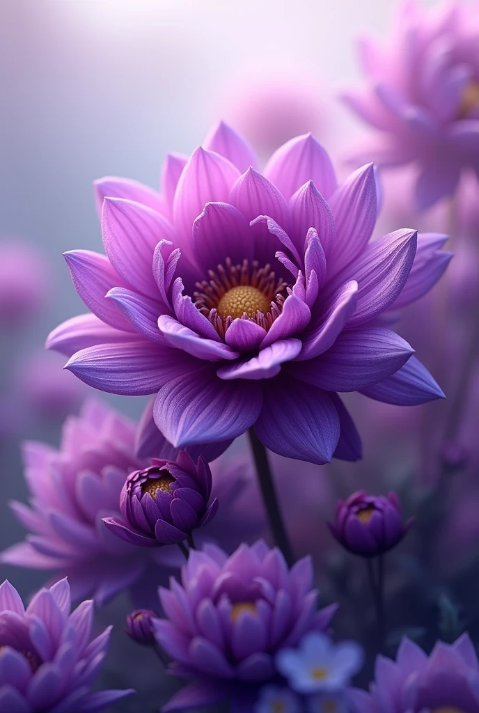 Purple Flower々It is filled with。The background is a light color。The background is blurred。
Flowers blooming in abundance