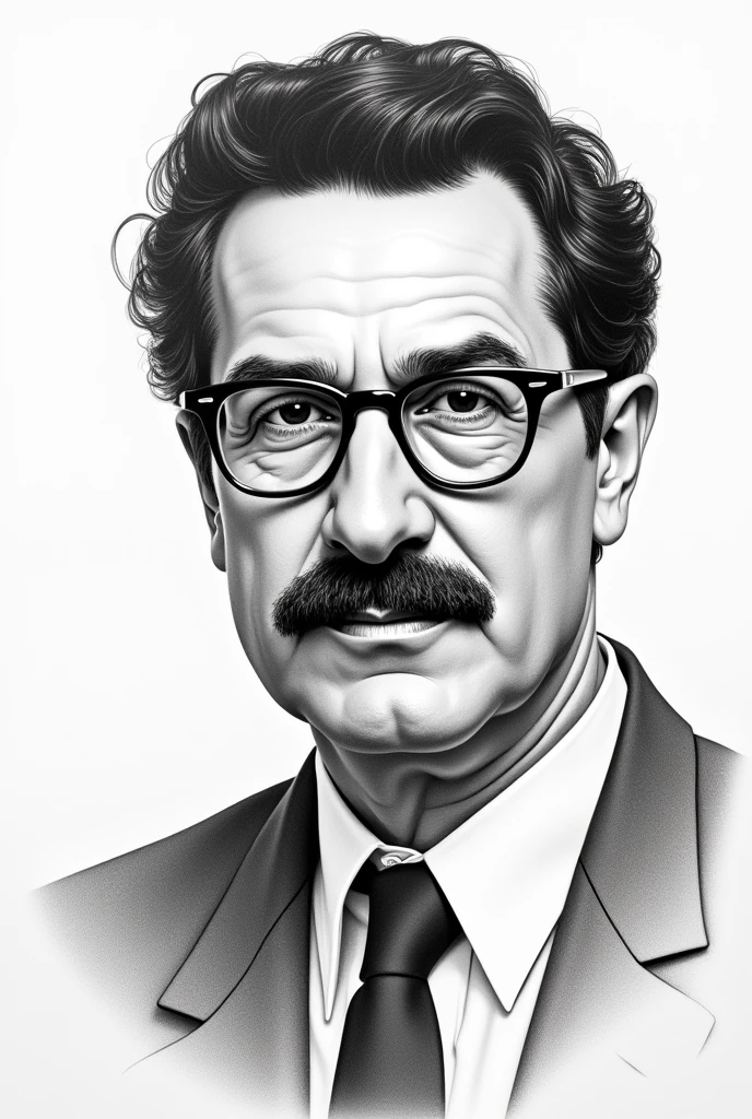 Make an easy drawing of Salvador Allende