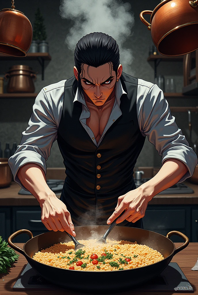 Do a Risotto Nero from jojo fanart