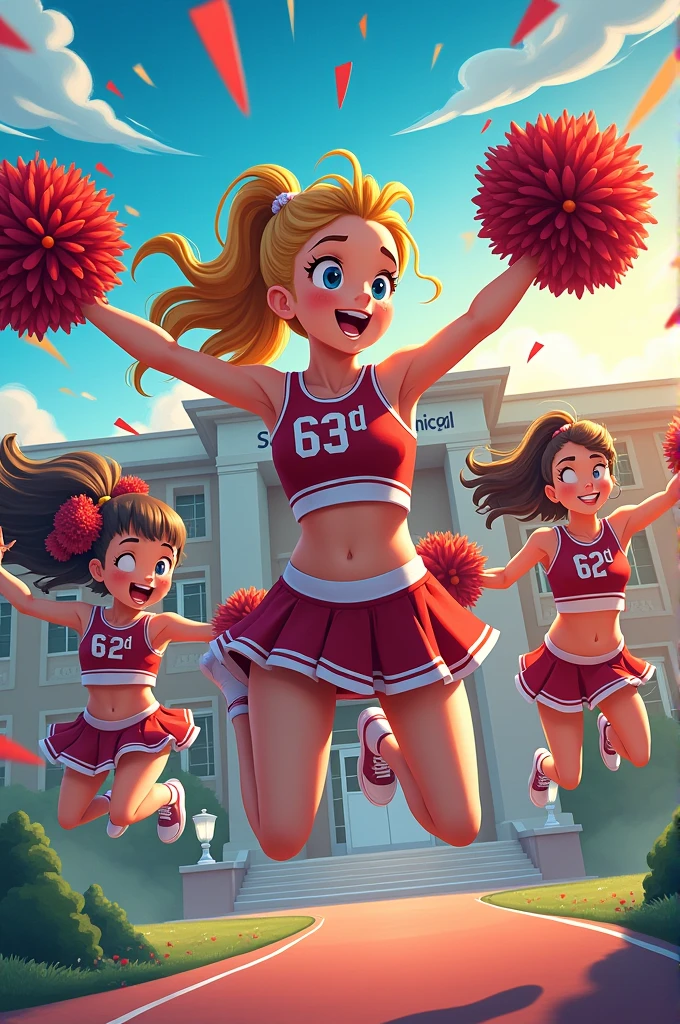 Banner design to promote a group of cheerleaders from the 63rd technical high school