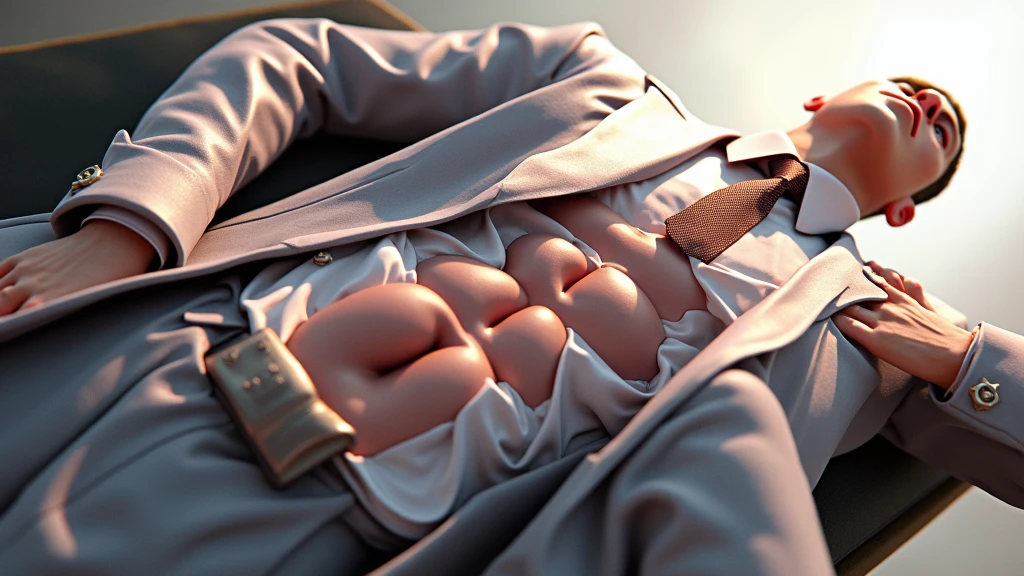 a man in a suit, penis colored suit, detailed genitals, highly detailed, photorealistic, 8k, hyper detailed, intricate details, volumetric lighting, cinematic lighting, dramatic lighting, realistic textures, glossy materials