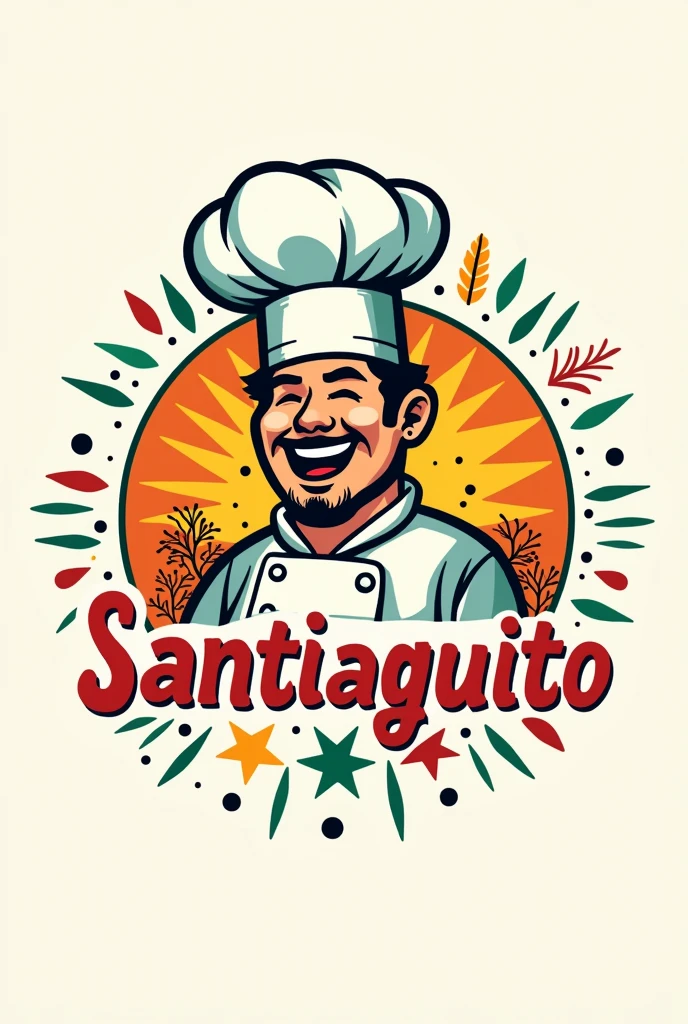 Create a restaurant logo with the name SANTIAGUITO