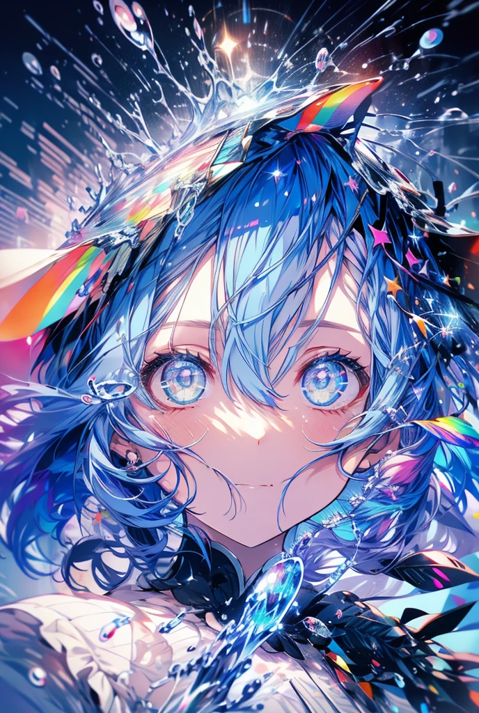 4K Wallpaper, Pale pink, Background Art, , Detailed Light, Star clothes, , Night Sky, milky way.Background only, colorful, Rim Light, Rainbow light, gem, jewel-like hair, Shining Eyes, god, Amazing hair, angel, Eye-catching skin, Detailed decoration, Scanty clothing, Hair with a gradient of blue and purple., Creative, Medium Breast, Fluffy hair, Official Art, angel, Unique color usage, challenging, 1girl, girl, , Artistic,Natural texture and light,Take a picture of the whole body,Very long hair,god,Rainbow Eyes,beautiful,Long eyelashes,Don't cut corners, even in the details.,Mr.々Eyes with different colors,