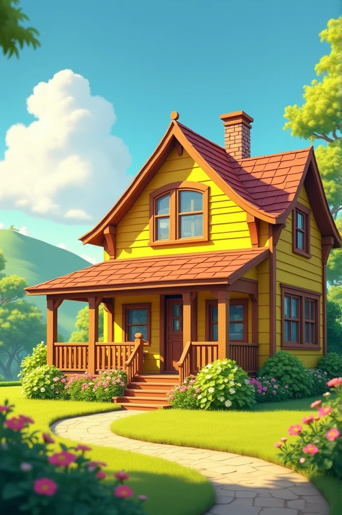 A yellow house