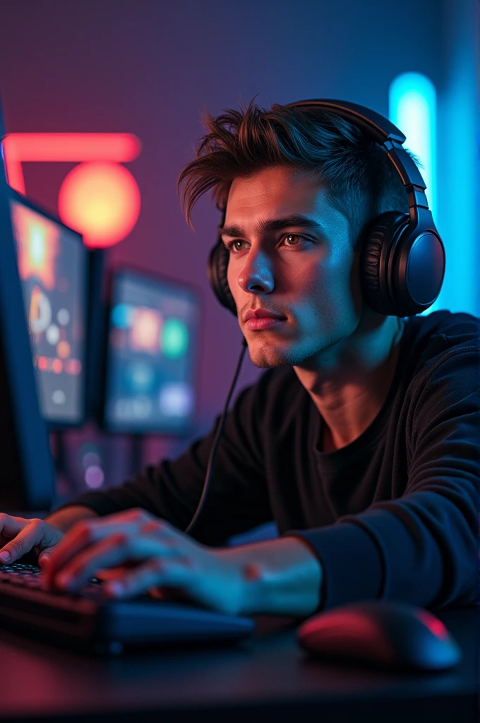 Handsome gaming boy character