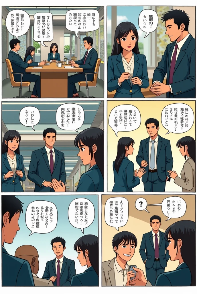 Create a primer on preventing conflicts and legal problems in a Japanese manga-style workplace 