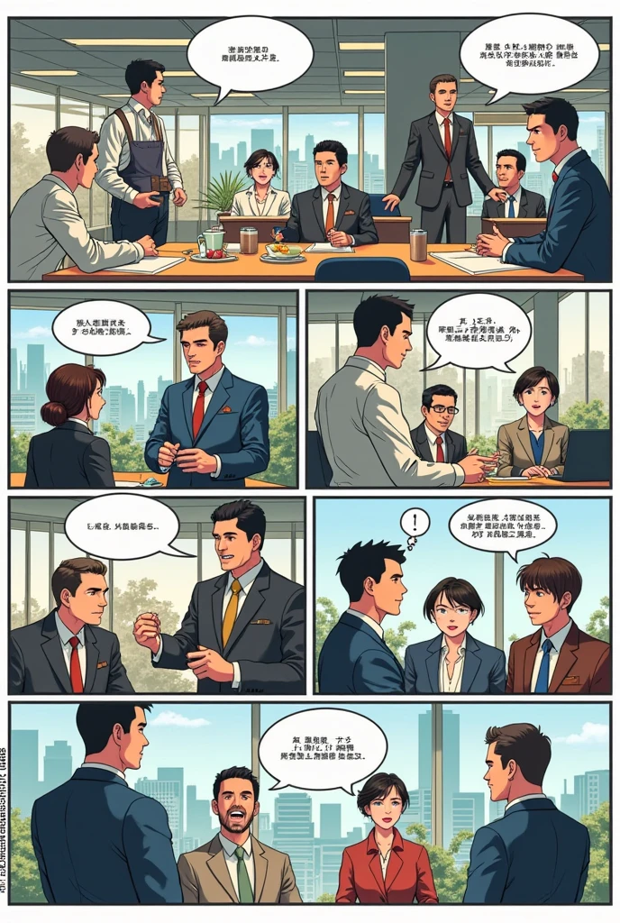 Create a primer on preventing conflicts and legal problems in a Japanese manga-style workplace 